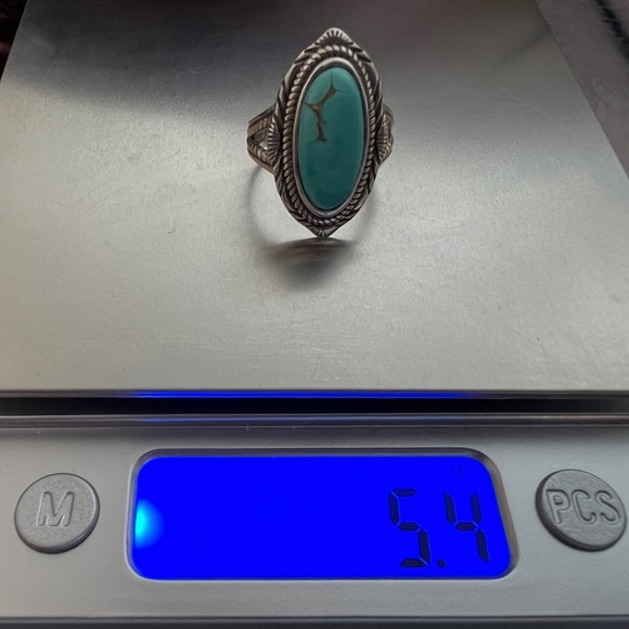 ❤️ Royston Turquoise Southwestern Ring Size 8 Unisex 5.4 gms Beautiful Setting - Picture 11 of 12